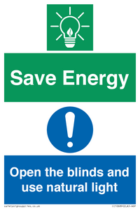 Save Energy open the blinds and use natural light